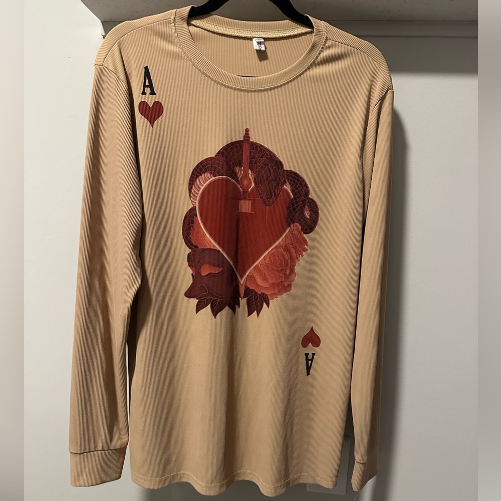 Ace of Hearts Graphic Long Sleeve Shirt